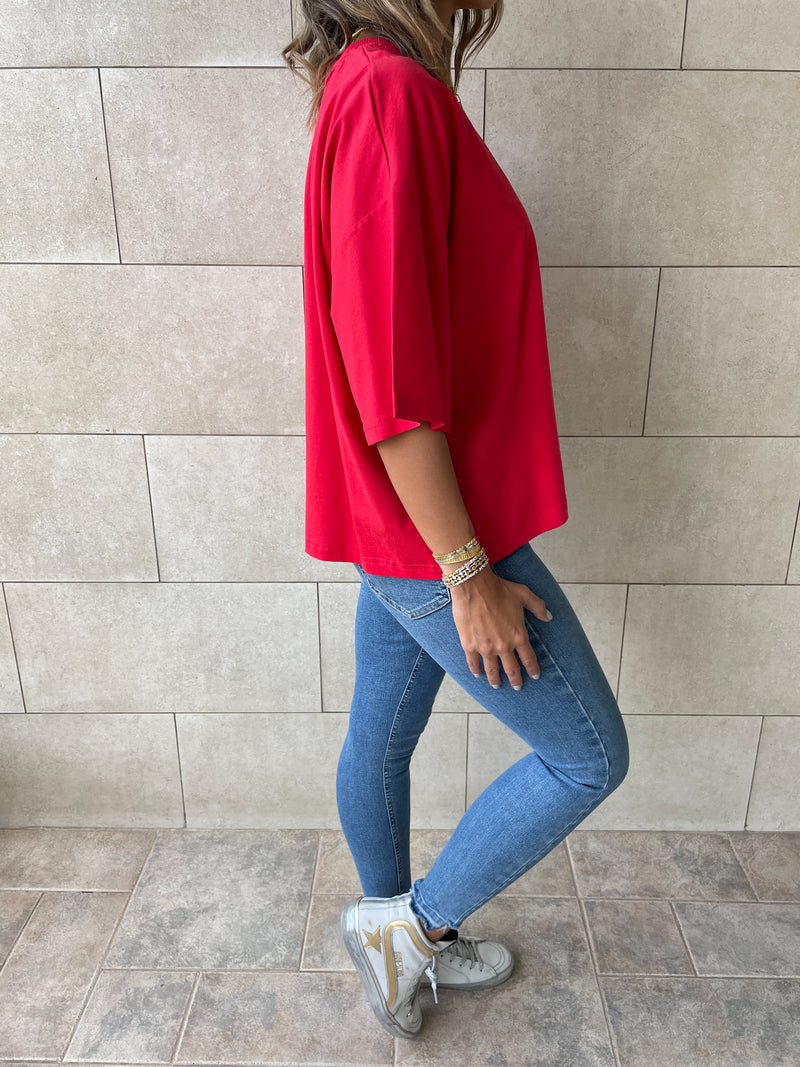 Black & Red & Mint Oversize T-shirt Set