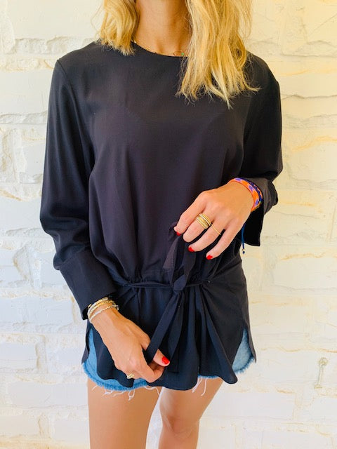 Black Tie Waist Top