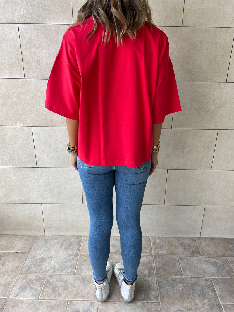 Black & Red & Mint Oversize T-shirt Set