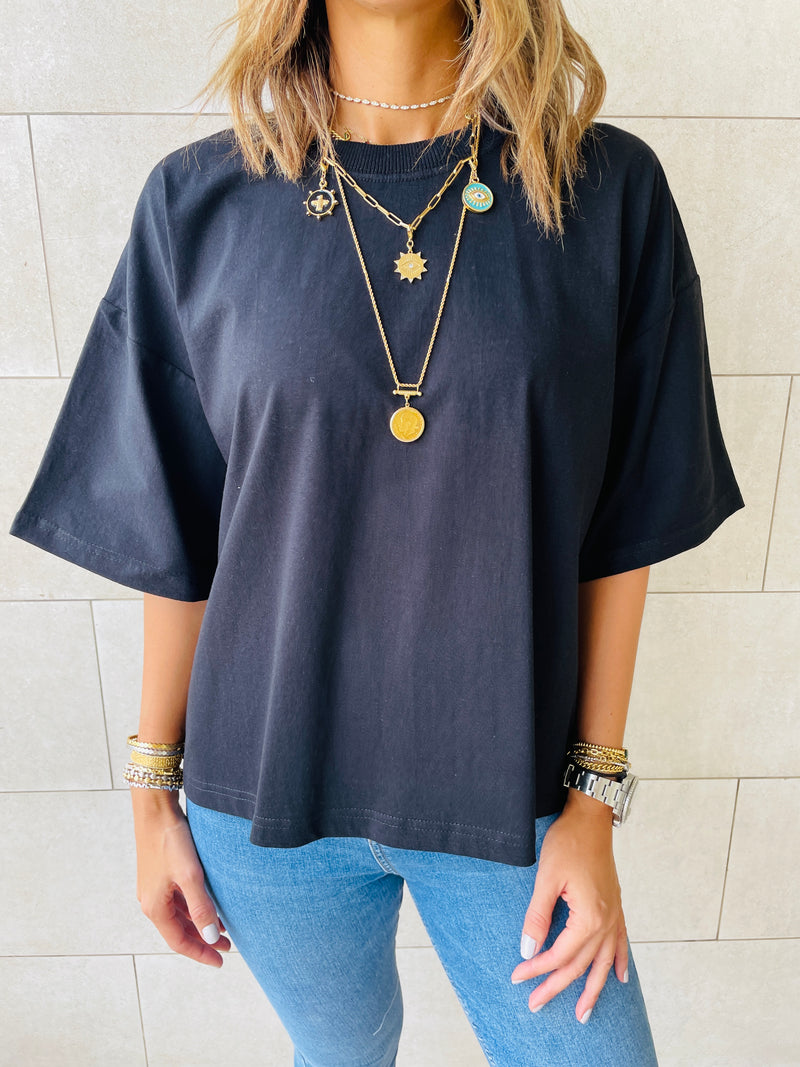 Black & Red & Mint Oversize T-shirt Set