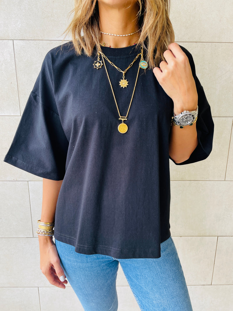 Black & Red & Mint Oversize T-shirt Set