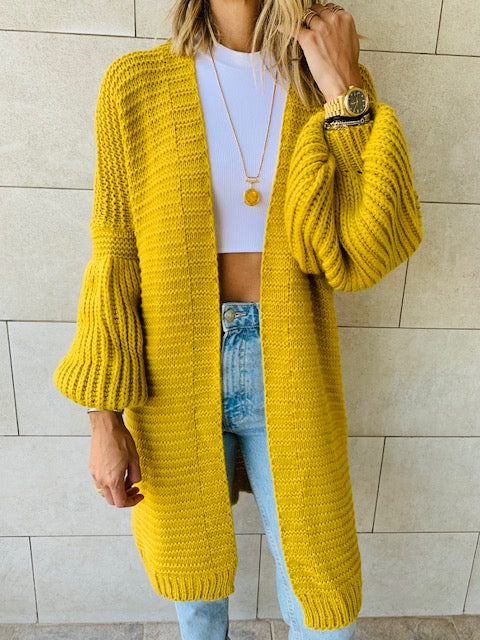 Mustard Fluffing Around Cardi