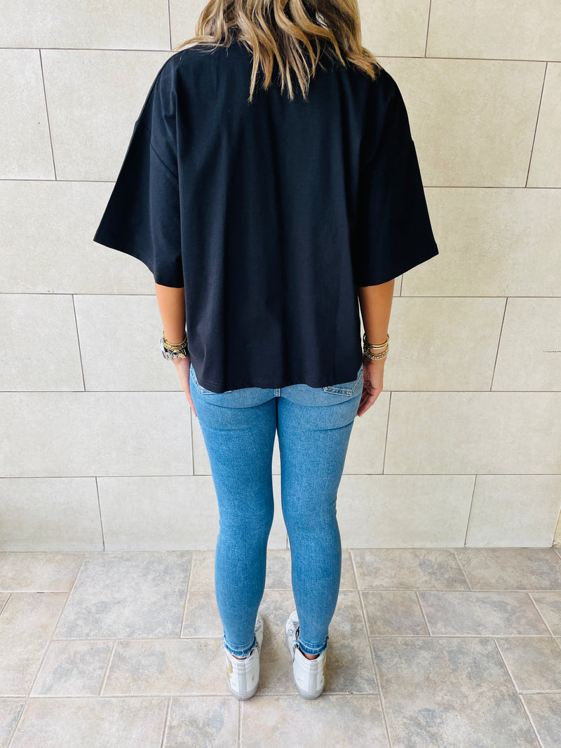 Black & Red & Mint Oversize T-shirt Set