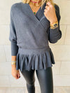 Grey Sophisticated Vee Knit