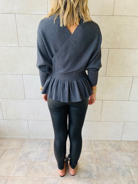 Grey Sophisticated Vee Knit