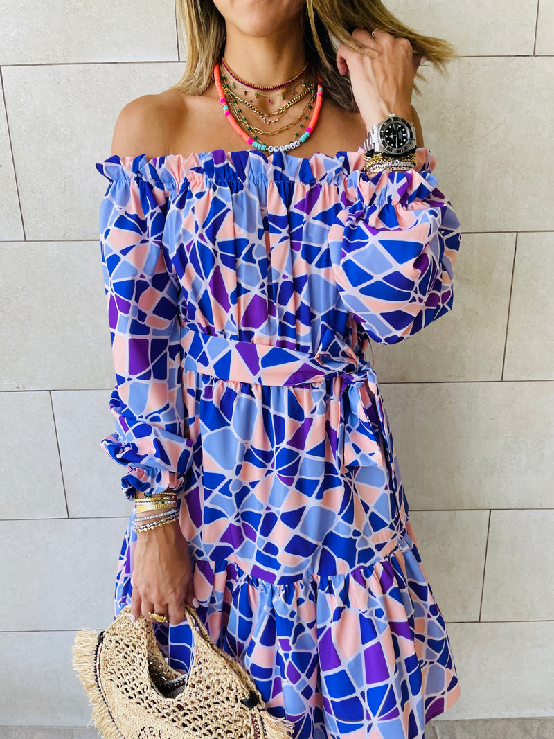 Purple Mosaic Alejandra Dress