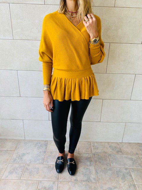 Mustard Sophisticated Vee Knit