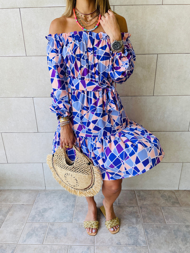 Purple Mosaic Alejandra Dress