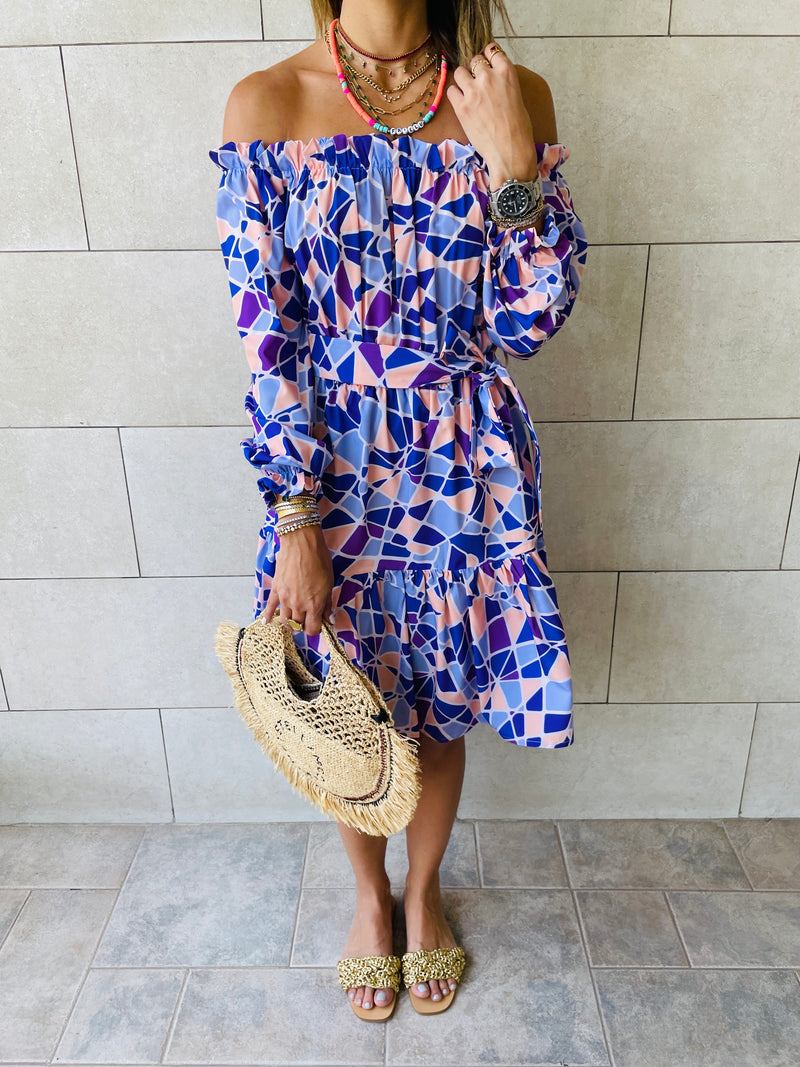Purple Mosaic Alejandra Dress