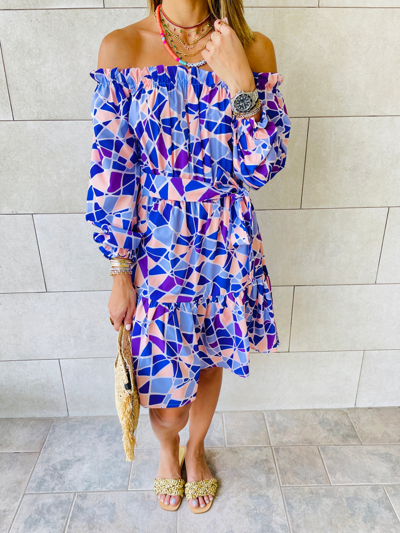 Purple Mosaic Alejandra Dress