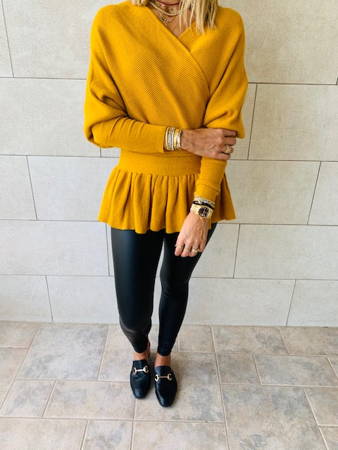 Mustard Sophisticated Vee Knit