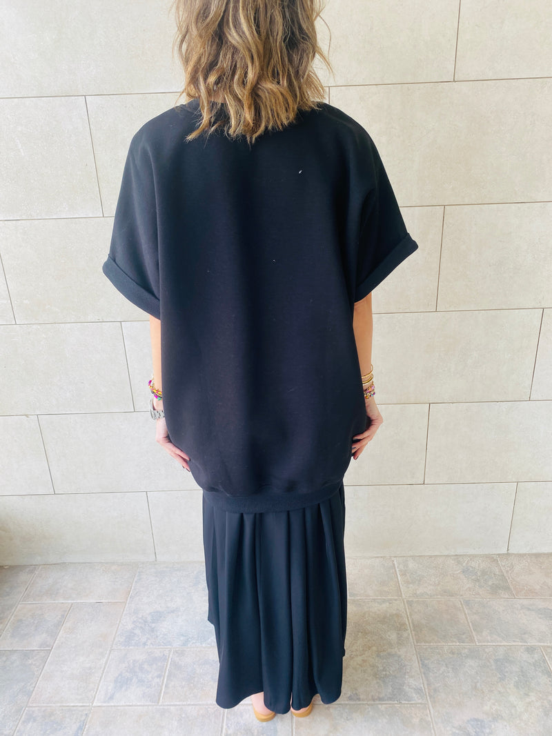 Black Plisse Set