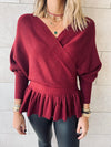 Burgundy Sophisticated Vee Knit