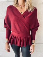 Burgundy Sophisticated Vee Knit