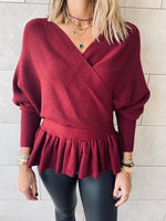 Burgundy Sophisticated Vee Knit