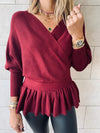 Burgundy Sophisticated Vee Knit