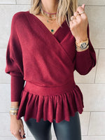 Burgundy Sophisticated Vee Knit