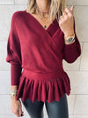 Burgundy Sophisticated Vee Knit