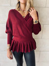 Burgundy Sophisticated Vee Knit