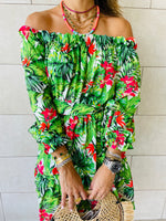 Green Floral Alejandra Dress