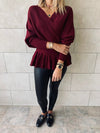 Burgundy Sophisticated Vee Knit