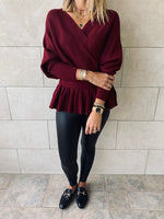 Burgundy Sophisticated Vee Knit