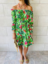 Green Floral Alejandra Dress