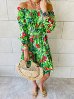 Green Floral Alejandra Dress