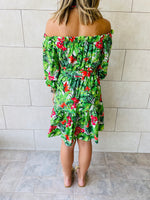 Green Floral Alejandra Dress