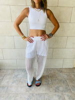 White Luxe Mesh Pants