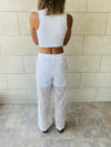 White Luxe Mesh Pants