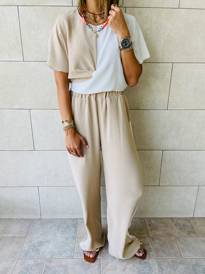 2 Piece Beige Lightweight Set
