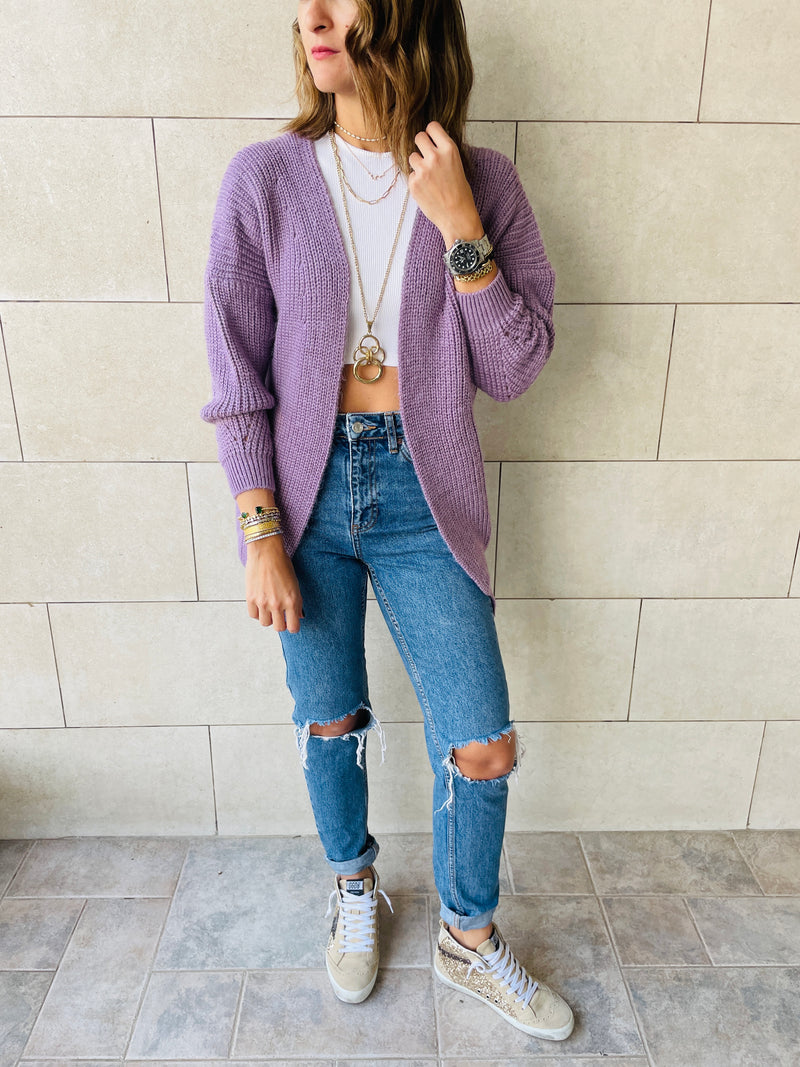 Lilac Basic Cardigan