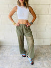 Olive Luxe Mesh Pants