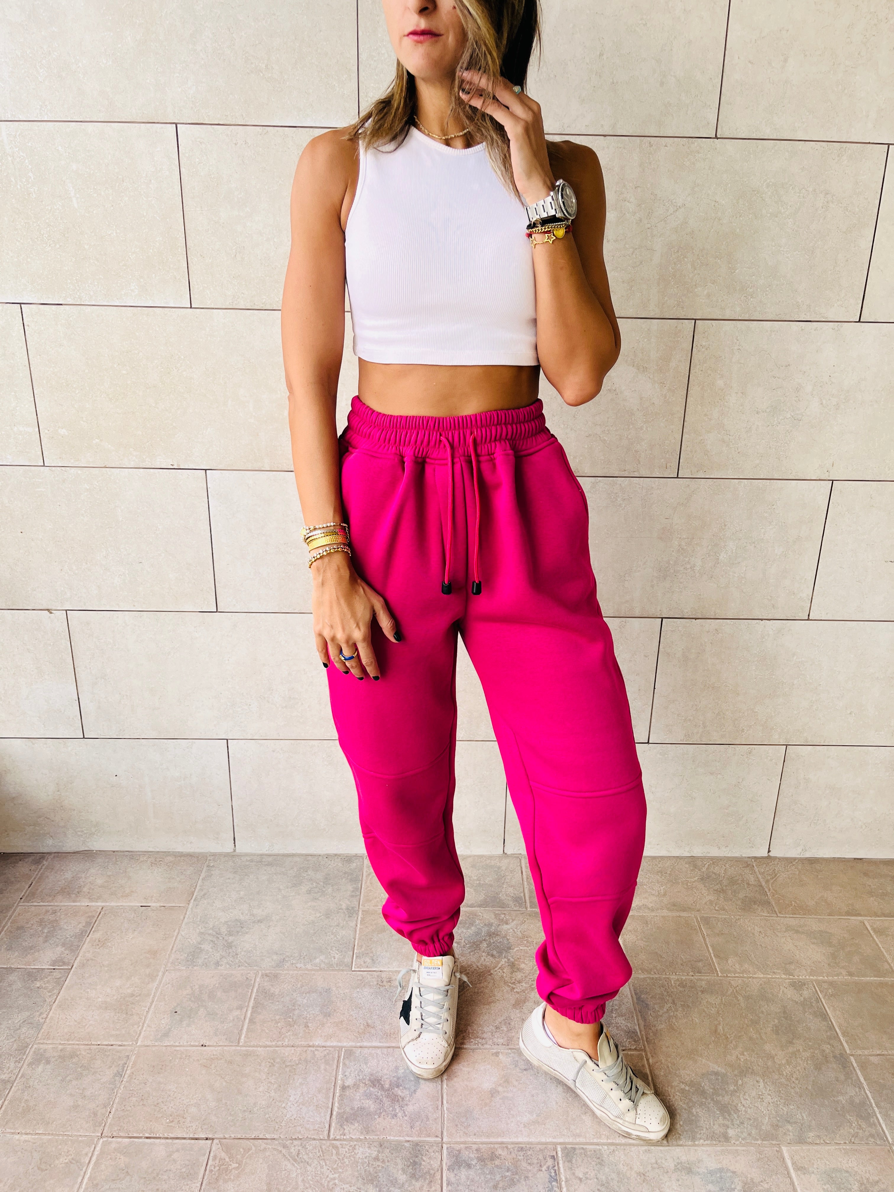 Fuchsia Fleece Line Jogger Sweats