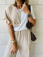 2 Piece Beige Lightweight Set