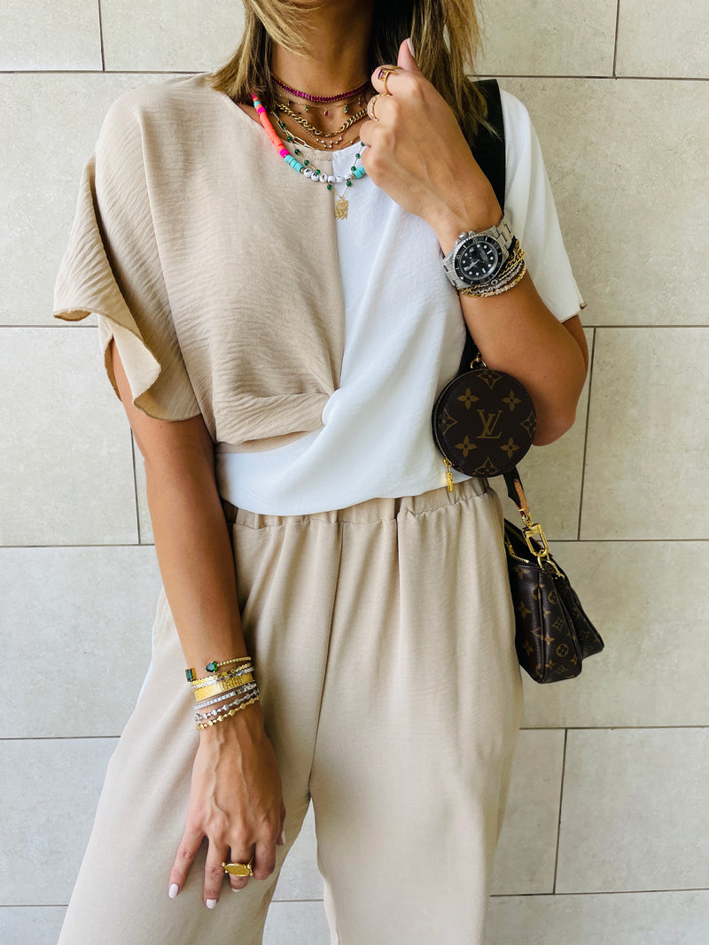 2 Piece Beige Lightweight Set