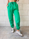 Green Fleece Line Jogger Sweats