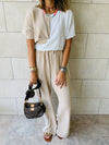 2 Piece Beige Lightweight Set