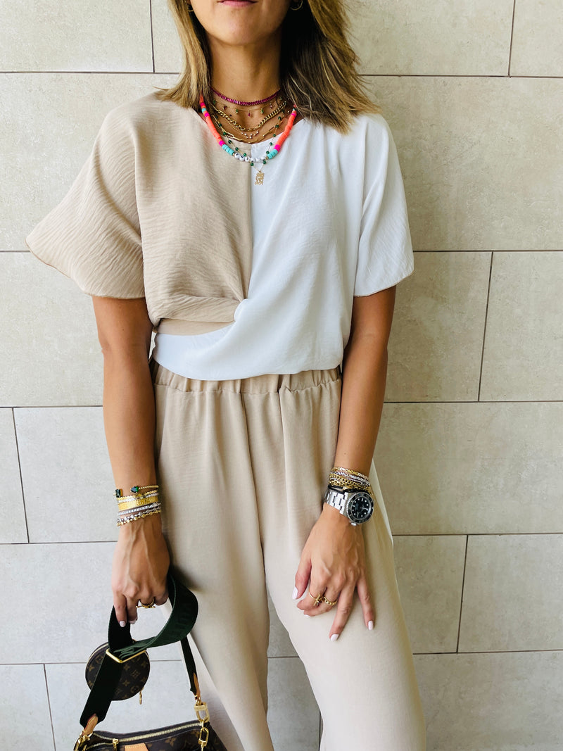 2 Piece Beige Lightweight Set