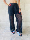 Black Luxe Mesh Pants