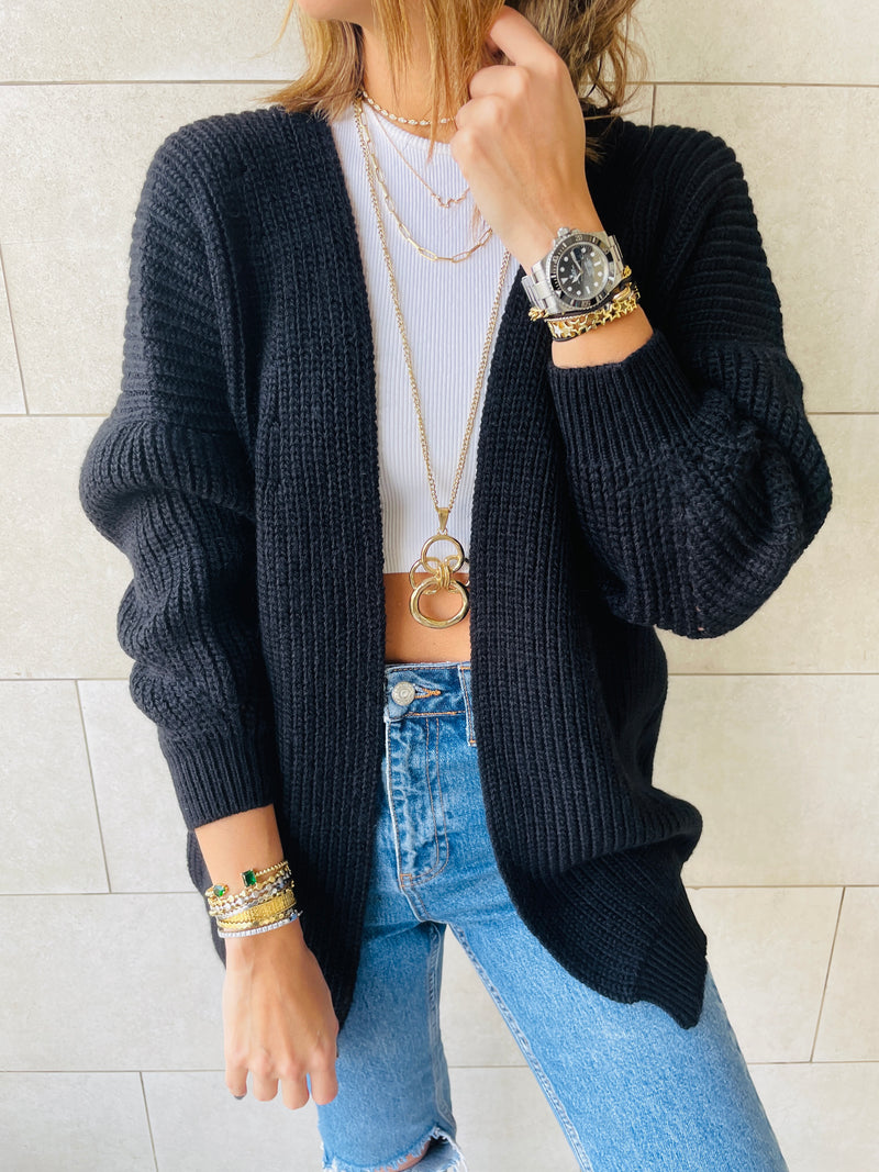 Black Basic Cardigan