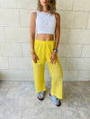 Yellow Luxe Mesh Pants