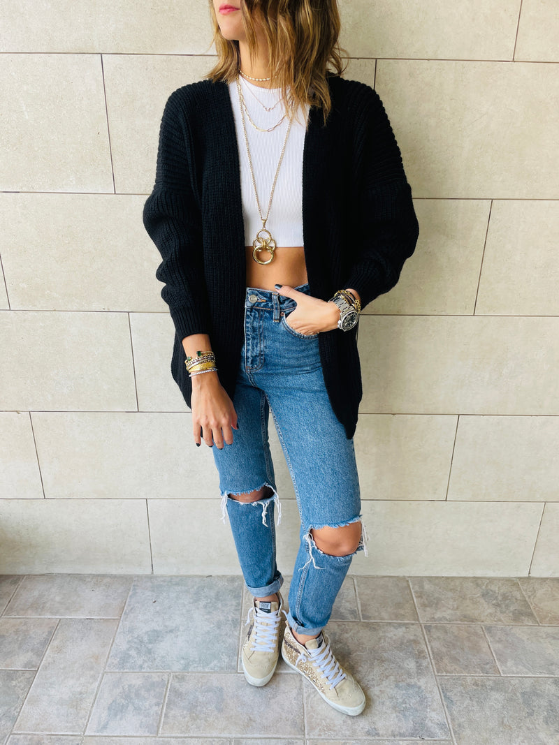Black Basic Cardigan