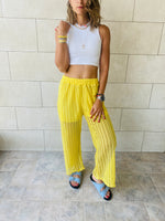 Yellow Luxe Mesh Pants