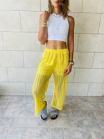 Yellow Luxe Mesh Pants