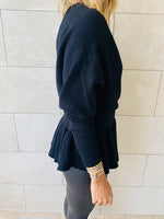 Black Sophisticated Vee Knit