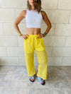 Yellow Luxe Mesh Pants