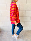 Orange Striped Chunky Cardigan