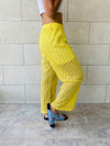 Yellow Luxe Mesh Pants